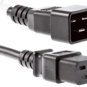 AltairTech.io C20 to C19 Heavy Duty Power Extension Cord, 3 ft, 12 AWG, 20A, Black