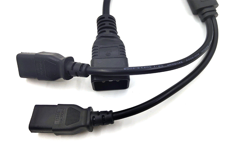C20 to dual C13 splitter Power Cable