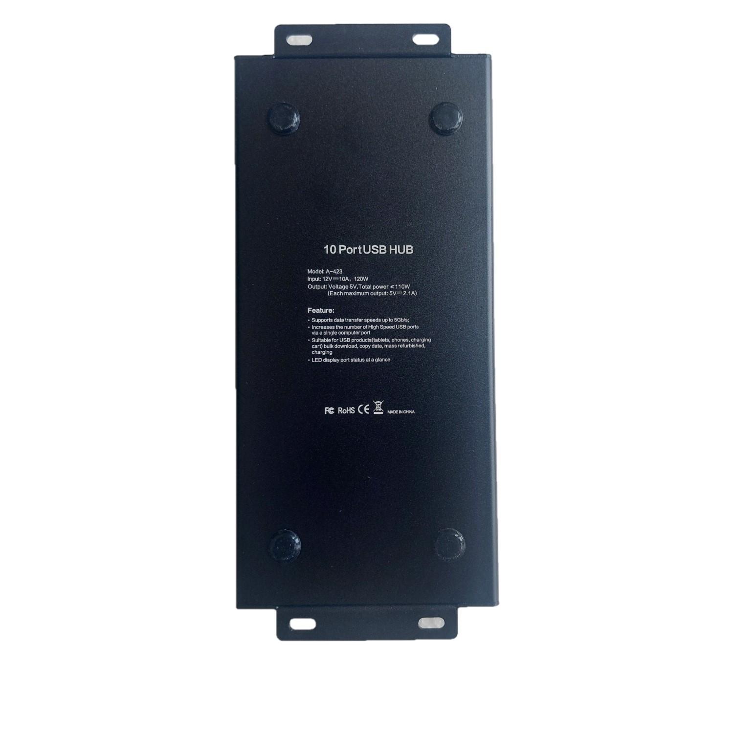 AltairTech 10-Port USB 3.0 Hub with 120W PSU
