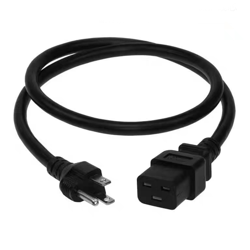 NEMA 5-15P to C19 AC 15A 125V 14AWG Power Cable