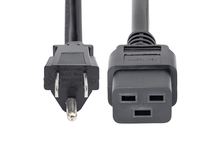 NEMA 5-15P to C19 AC 15A 125V 14AWG Power Cable